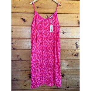 Savanna Jane Midi Boho Hawaii Colorful  Lined Flowy Dress Summer Womens Plus 2X